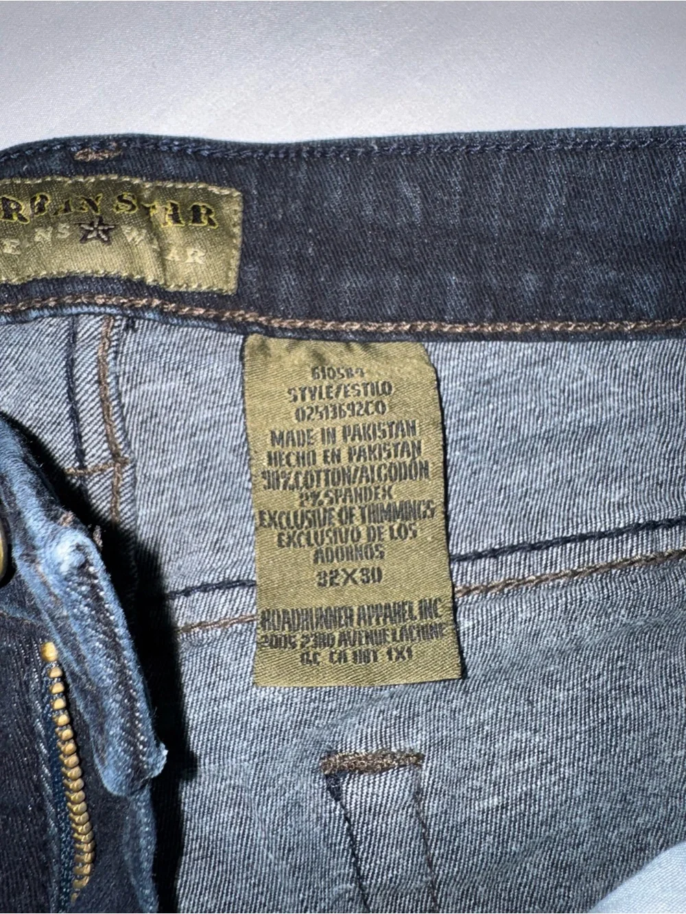 Urban Star Men's Stretch relaxed fit straight leg 130903Jeans, Size 32Wx30L
